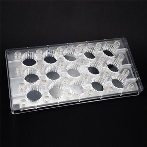 Home Kitchen DIY 15pcs PC Magnetic Plastic Round Shape Chocolate Mold