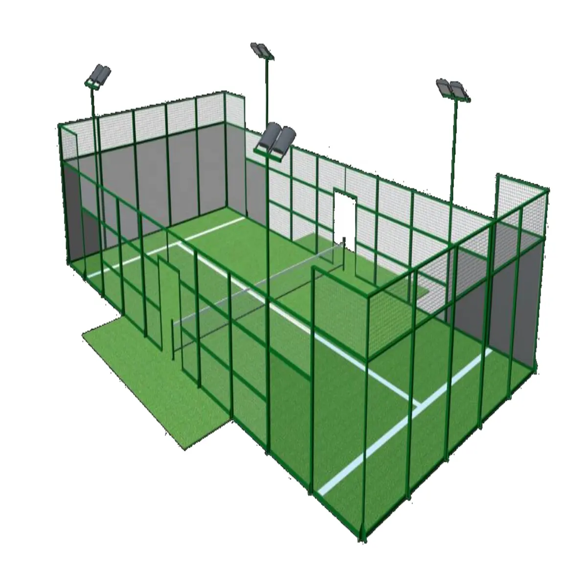 Indoor panoramic padel court artificial turf for padel tennis court