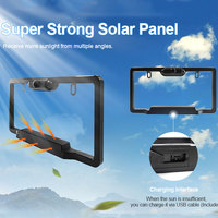 Caméra de recul durable pour voiture avec écran numérique solaire sans fil 5 pouces pour plaque d'immatriculation américaine