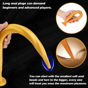 سدادة شرجية فائقة الطول مخصصة من العلامة التجارية SEXBAY مع كؤوس شفط قوية سدادة شرجية لينة من السيليكون المسال للسيدات والرجال - Product Image 5