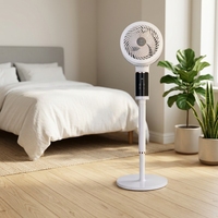 Kipas Angin Tanpa Baling-Baling Pintar Elektrik Modern, Tinggi Dapat Disesuaikan, 8 Kecepatan, Osilasi 3D, Sirkulator Udara Tenang, Remote, Timer 12 Jam