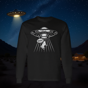 Camiseta de manga larga Howdy Western USA Cowboy UFO Alien Abduction - Product Image 3