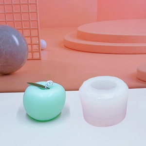 Cetakan silikon 3D Apple Diy lilin aromaterapi Drip Resin plester cetakan ornamen pisang dan persik buatan tangan memanggang cetakan kue - Product Image 3