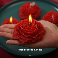 Approvisionnement direct usine : Bougies artisanales en cire de soja multicolores, parfumées à la rose, à basse température, pour l'aromathérapie, réutilisables, pour Thanksgiving et Pâques