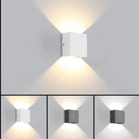 IP65 minimalis Modern tahan air aluminium LED dinding dalam ruang luar ruang Hotel koridor pencahayaan 6W sudut dapat disesuaikan CRI tinggi persegi