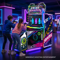 Machine de jeu d'arcade de tir Crazy Shooter à écran tactile de 10 pouces pour 2 joueurs, à monnayeur, avec cibles en forme de bouteilles néon, pour usage en intérieur