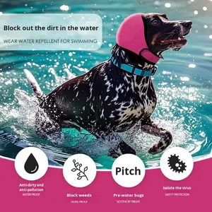 Pet <span class=keywords><strong>Dog</strong></span> Ohren schützer Pet Hats Solid <span class=keywords><strong>Nylon</strong></span> Sommers chwimmen Wasserdicht Umwelt freundliche Geräusch reduzierung Schallschutz Anti-Erschreckend - Product Image 2