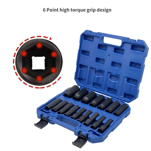 16pcs 10 mm 13mm 15mm 17mm 21mm 27mm 30mm tác động Metric 78 mm sâu ổ cắm Bộ - Product Image 2