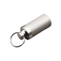 Porte-clés en alliage d'aluminium avec flacon métallique d'urgence, mini boîte à pilules portable, cadeau promotionnel