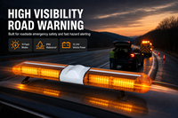 HB-GA-8100L 12-24V IP65 Barre lumineuse d'avertissement LED ambre en PC avec 15 modes de clignotement, fixation magnétique pour secours routier, vente en gros OEM