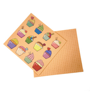 Paño de Cocina Sueco Impreso, Esponja de Celulosa de Pulpa de Madera y Algodón, Paño Absorbente para Limpieza de Cocina - Product Image 2