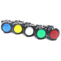 Tombol Mesin Game Arcade Plastik Bulat Pipih 30mm Multi Warna dengan Tombol Washer