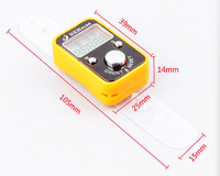 Contador digital LCD portátil de uso industrial, tipo anillo para dedo, alimentado por batería, con 1 año de almacenamiento de datos, de plástico, con función de reinicio, 50g