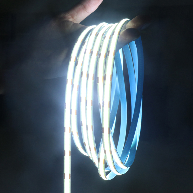 Custom Flexible 3mm 5mm 8mm 10mm 12mm IP68 IP67 Waterproof Rgbw Rgb Cob Led Strip Light Ac 220v 110v Dc 24v 12v 5v Cob Led Strip
