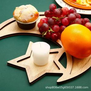 Bandeja Creativa de Madera con Forma de Estrella y Luna, Color Madera Natural, Plato para Servir Aperitivos, Frutas, Pasteles, Pan, Plato para Mesa Ly0106 - Product Image 4