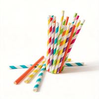 Pailles en papier colorées personnalisées pour boissons froides, avec logo, en promotion