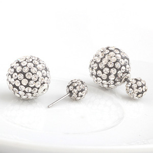 Pendientes Redondos de Circonia Cúbica, Diamante Blanco, Poste de Cobre, Estilo Geométrico, Accesorios de Joyería - Product Image 3