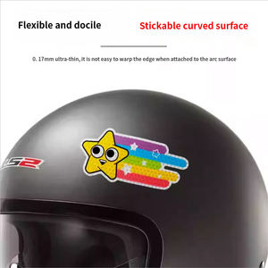 Décalcomanies réfléchissantes pour <span class=keywords><strong>casque</strong></span> de <span class=keywords><strong>moto</strong></span>, vélo électrique, voiture, équitation de nuit, autocollants d'avertissement de sécurité, <span class=keywords><strong>bande</strong></span> réfléchissante adhésive - Product Image 2