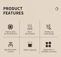 Diffuseur d'huiles essentielles MLK-70, 250 ml, grande capacité, fonctionnement sans eau, haute couverture, diffuseur intelligent pour usage commercial et domestique