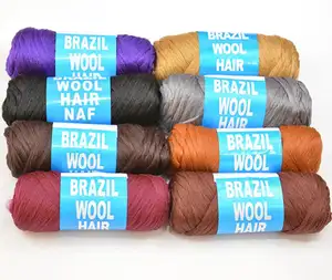 Hilo de pelo de lana brasileña, fibra sintética ignífuga de baja temperatura para trenzado