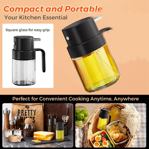 ขวดสเปรย์น้ำมัน550ขนาด18.5ออนซ์2 in 1, หม้อที่ใช้ในครัวสำหรับทำอาหารเทน้ำส้มสายชูมะกอกขวดแก้วใส่น้ำมันขวดสเปรย์ - Product Image 4