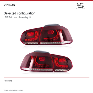 Kit de feux arrière LED pour Volkswagen Golf Mk6 2010-2013, lentille rouge, pièces de mise à niveau pour véhicule - Product Image 1