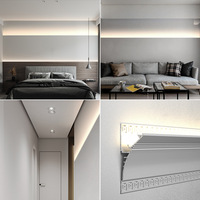 Profilé LED en aluminium sans cadre pour cloison sèche, encastrable pour plafond courbé, canal de rétroéclairage indirect mural, boîtier d'éclairage linéaire