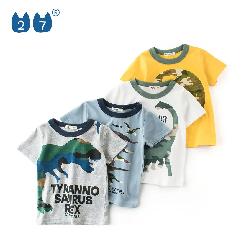 Compre direto da china fabricante roupas de criança verão 100% algodão manga curta bebê meninos camiseta