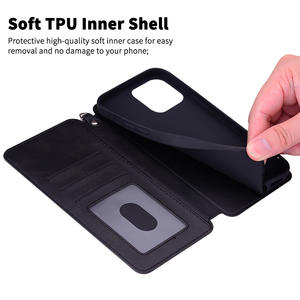 Étui de téléphone portefeuille à rabat en cuir PU d'affaires pour Samsung S21 S22 S23 S24 S25 étui à rabat de luxe pour Samsung A série A71 A32 - Product Image 5