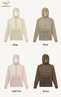 Veste légère et pliable pour femme, à capuche, demi-zip, minimaliste, pour activités de plein air, protection solaire UPF50, randonnée, camping, vente en gros, OEM, faible MOQ