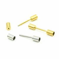 Rivets à colonne longs et fins en acier inoxydable, détachables, à double goujon, à vis, pour la connexion de bracelets en corde DIY
