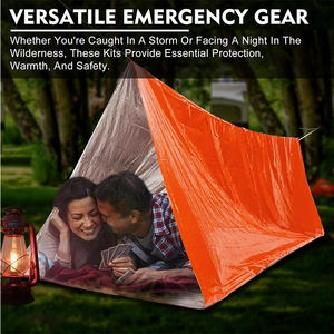 <span class=keywords><strong>Tente</strong></span> <span class=keywords><strong>de</strong></span> survie d'urgence en mylar thermique en feuille d'aluminium PE imperméable pour 2 personnes - Product Image 6