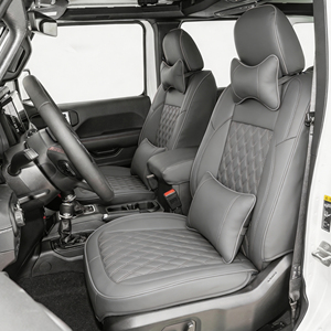 Funda de Asiento Personalizada para <span class=keywords><strong>Jeep</strong></span> Wrangler JL 2018-2024, Cuero Nappa de Lujo, Malla Transpirable, Impermeable, Juego Completo, Fabricante - Product Image 3