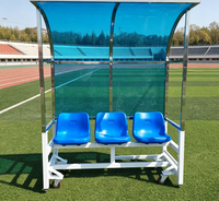 Banc d'entraînement mobile pour équipe de football avec toit en polycarbonate pour terrain de sport