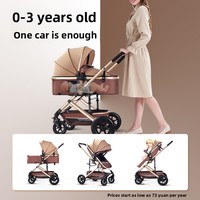 Poussette de camping légère en acier haute teneur en carbone avec roues pivotantes à 360 degrés, absorption des chocs, berceau, landau, outils de voyage pour nourrissons