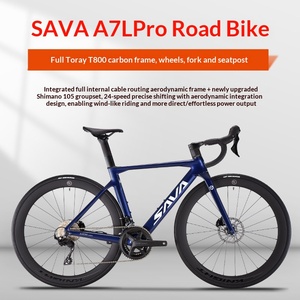 Vélo de route en carbone SAVA <span class=keywords><strong>Aurora</strong></span> A7L Pro, fibre de carbone, frein à disque hydraulique à vitesse variable R7120, ultra-léger, unisexe, guidon courbé, menthe - Product Image 2