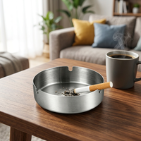 Cendrier classique en acier inoxydable pour cigarettes et cigares, portable, personnalisé pour la maison, l'hôtel, le restaurant, le bureau, utilisation intérieure et extérieure