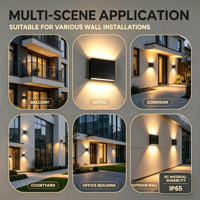 Lampe murale LED 12W en gros pour l'extérieur, moderne, étanche IP65, diffuseur en polycarbonate pour éclairage haut/bas de jardin