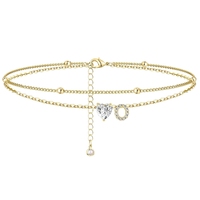Chevillère Bowei, style transfrontalier Europe et États-Unis, simple, zircon, motif amour