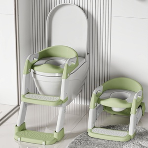 Siège d'apprentissage de la propreté pliable et portable en plastique pour enfants, avec motif de dessin animé écologique et marchepied échelle pour toilettes, pour garçons et filles - Product Image 2