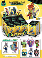 Vente en gros de porte-clés en peluche floquée Crazy Animal City, boîte mystère, figurines miniatures de dessins animés Nick, Judy et Sloth