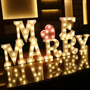 Özel Led yatak odası dekoratif sermaye mektubu sıcak beyaz düğün dekorasyon LED mektup ışık kayan yazı harfler tatil aydınlatma