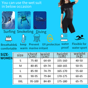 Original Nouveau 2.0mm Néoprène Combinaison à Manches Courtes pour Femmes <span class=keywords><strong>Shorty</strong></span> Beach Robe de Plongée pour Femmes et Enfants - Product Image 6
