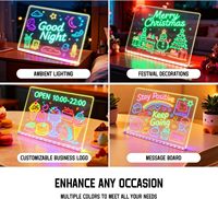 Tableau à dessin LED Lumiboards pour enfants, 30 x 20 cm, tableau à dessin et à écrire en acrylique transparent lumineux, cadeau idéal pour les anniversaires, Noël