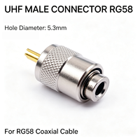 Connecteur UHF mâle PL259 pour câble coaxial RF RG58 LMR200 LMR195 RG223 avec boîtier en alliage de zinc et broche en cuivre pour soudure