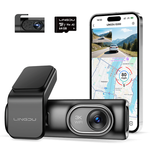 Lingdu D200 2K + 1080P Ống Kính Kép Dash Cam Ứng Dụng Wifi Xe Hộp Đen Adas Thông Minh Điều Khiển Bằng Giọng Nói Giám Sát An Ninh Dashcam - Product Image 1
