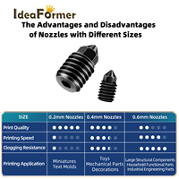 Buse en acier trempé améliorée Ideaformer 0,2/0,4/0,6/1,75 mm pour imprimante 3D Bambu Lab A1/A1 Mini/H2D - Accessoires