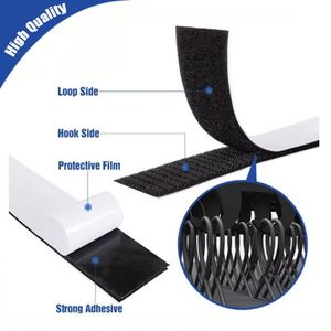 Bande auto-agrippante élastique en nylon de 20 mm, taille personnalisée, en tissu, résistante à la chaleur, auto-adhésive pour ajustement de tapis - Product Image 3