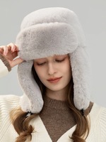 Sombrero de cubo de piel de conejo Rex de imitación esponjoso para mujer, gorro de fiesta cálido de invierno de felpa multicolor para informal y deportivo listo para viajar