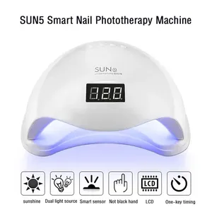 48W SUN5 lampada UV 24PCS LED Nail Dryer per tutti gli smalti Gel Dual Power asciugatura rapida con lampada per salone di Manicure con sensore automatico